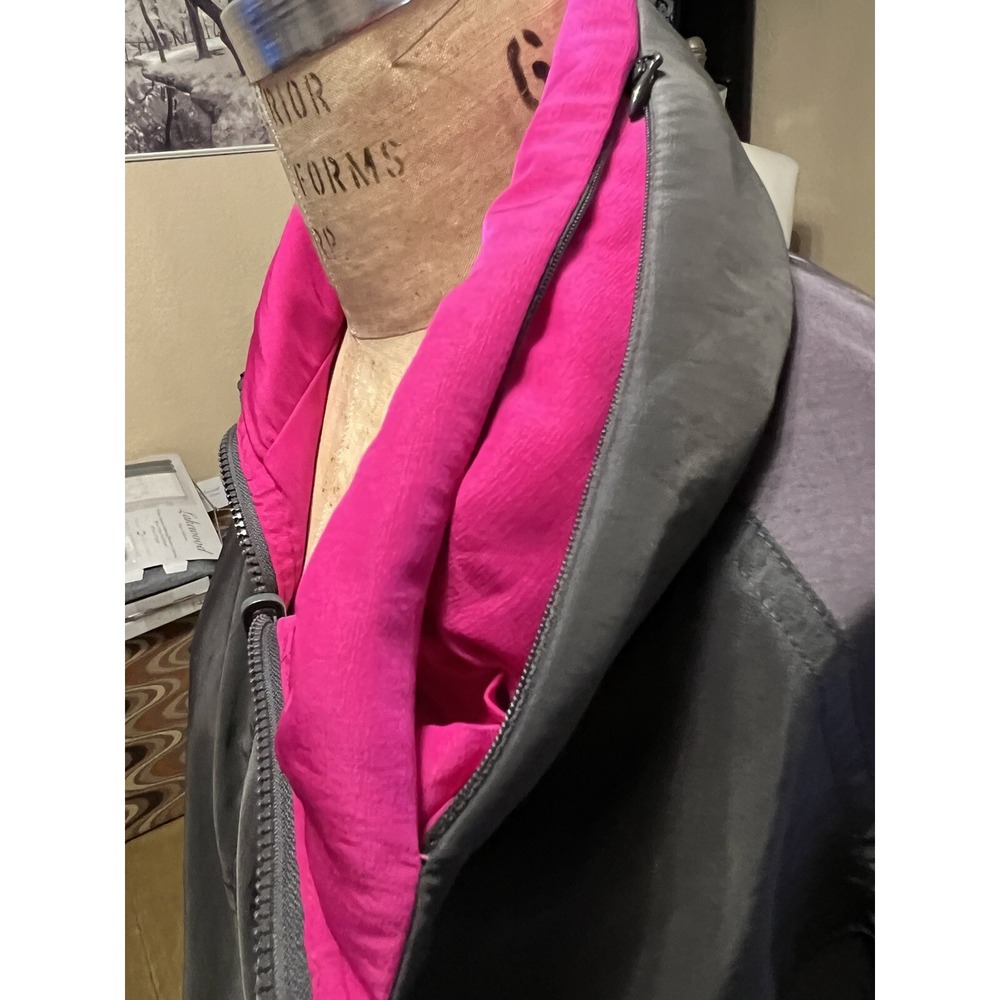 Mycra‎ Pac Life Reversible Women's Raincoat Fuchsia Gray Hooded Jacket Sz 1 S/M - Picture 7 of 9